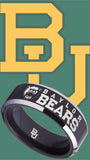 Baylor Bears Ring Black & Silver Wedding Band | Sizes 4-17 #bu #baylor #bears