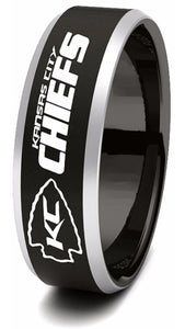 Kansas City Chiefs Ring 8mm Black Tungsten Ring #chiefs