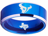 Houston Texans Ring Blue Ring Tungsten Ring #texans