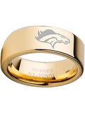 Denver Broncos Ring Wedding Band Tungsten 8mm Gold Ring Size 6 - 13