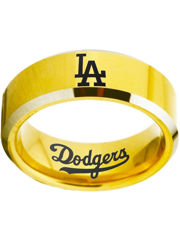 LA Dodgers Ring Gold Ring 8mm Tungsten Ring #mlb #dodgers