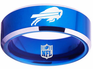 Buffalo Bills Ring Blue & Silver Wedding Band | Sizes 4-17 #buffalo #bills