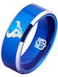 Houston Texans Ring Blue Ring Tungsten Ring #texans