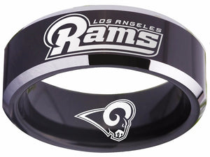 Los Angeles Rams Ring Black Logo Ring Sizes 4 - 17 #rams #logo