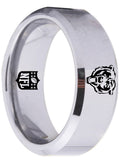 Chicago Bears Ring Silver 8mm Tungsten Wedding Ring Sizes 4 - 17 #chicagobears