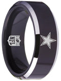 Dallas Cowboys Ring Black & Silver Wedding Band | Sizes 4-17 #dallascowboys