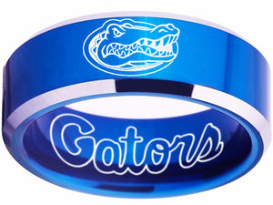 Florida Gators Ring UF Gators Logo Ring Wedding Band Blue Ring #florida #gators