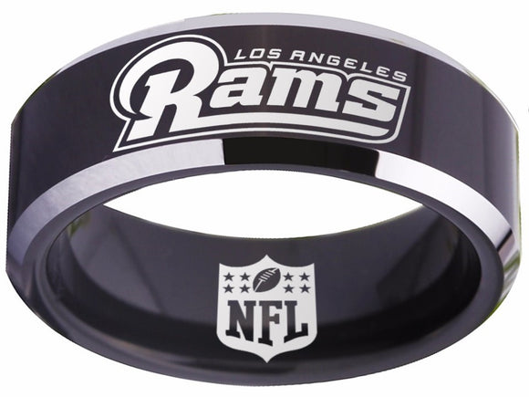 Los Angeles Rams Ring Black Logo Ring Sizes 4 - 17 #rams #logo