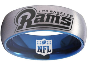 Los Angeles Rams Ring Silver and Blue Logo Ring Sizes 6 - 13 #rams