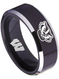 Wisconsin Badgers Ring Black Ring Tungsten NCAA #badgers