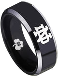 Notre Dame Ring Wedding Ring 8mm Black Tungsten Wedding Band Sz 4 - 17