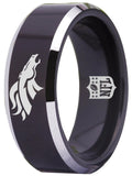 Denver Broncos Ring Black & Silver Wedding Band | Sizes 4-17 #broncos