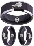 Buffalo Bills Ring Bills Black & Silver Wedding Band | Sizes 4-17 #buffalo #bills