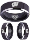 Wisconsin Badgers Ring Black Ring Tungsten NCAA #badgers