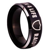 Las Vegas Raiders Ring Silver & Black Tungsten Wedding Ring #Raiders #NFL