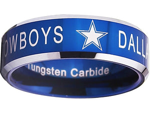 Dallas Cowboys Ring NFL Football 8mm Blue Ring #dallas #cowboys #nfl